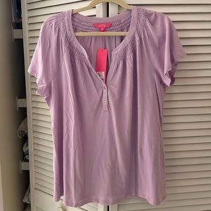 NWT Lilly Pulitzer short sleeve Essie in purple iris